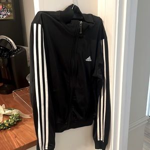 adidas Zip-Up Track Jacket - Black w/White Stripes - US size: S